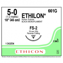 ETHILON® Nylon Suture, 661G (5-0 w/FS-2 Needle)