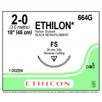 ETHILON® Nylon Suture, 664G (2-0 w/FS Needle)