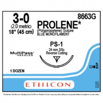 PROLENE® Polypropylene Suture 8663G (3-0 w/PS-1)