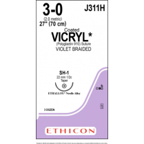 COATED VICRYL® (polyglactin 910) Suture J311H (3-0 w/SH-1 Needle)