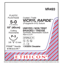 VICRYL RAPIDE™ (Polyglactin 910) Suture VR493 (5-0, 18", P-3 Needle)