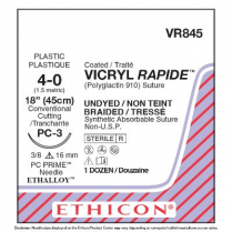 VICRYL RAPIDE™ (Polyglactin 910) Suture VR845 (4-0, 18", PC-3 Needle)