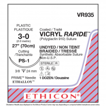 VICRYL RAPIDE™ (Polyglactin 910) Suture VR935 (3-0, 27", PS-1 Needle)