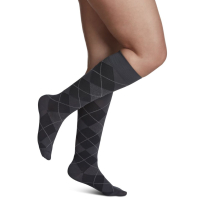 Sigvaris Microfiber Shades Women's Stockings, 15-20mmHg, Size B,  Graphite Argyle