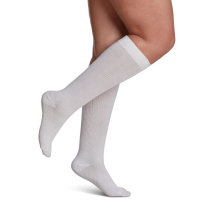 Sigvaris Casual Cotton Women's Stockings, 15-20mmHg, Size C, White