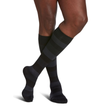 Sigvaris Microfiber Shades Men's Stockings, 15-20mmHg, Size A, Onyx Stripe