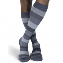 Sigvaris Microfiber Shades Men's Stockings, 15-20mmHg, Size B, Graphite Stripe
