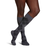 Sigvaris Microfiber Shades Men's Stockings, 15-20mmHg, Size B, Graphite Argyle