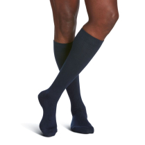 Sigvaris Casual Cotton Men's Stockings, 15-20mmHg, Size B, Navy