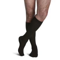 Sigvaris Casual Cotton Men's Stockings, 15-20mmHg, Size B, Black