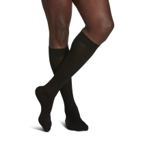Sigvaris Sea Island Cotton Men's Stockings, 15-20mmHg, Size C, Black