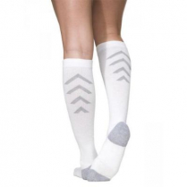 Sigvaris Athletic Recovery Socks, 15-20mmHg, L, White