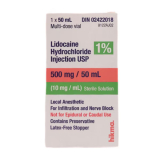 Lidocaine Hydrochloride Injection USP w/Preservative, 1%, 50mL