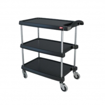 Metro® myCart Series Utility Cart, 16" x 27", 3 Shelves, Black - Request Quote for Pricing