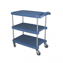 Metro® myCart Series Utility Cart, 16" x 27", 3 Shelves, Blue w/Microban - Request Quote for Pricing