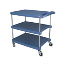 Metro® myCart Series Utility Cart, 20" x 30", 3 Shelves, Blue w/Microban - Request Quote for Pricing