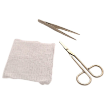 Suture Removal Set w/Wire Scissors, Forceps & Gauze