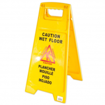 Caution Wet Floor Sign, Yellow, 24"