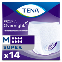 TENA® Overnight Super Protective Underwear, M (fits waist sizes 86-112cm)