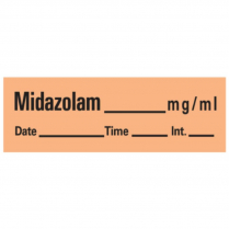 Midazolam Label, Orange, 1-1/2" x 1/2"