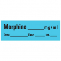 Morphine Label, Blue, 1-1/2" x 1/2"
