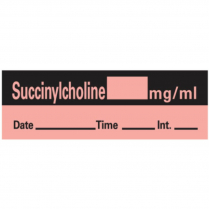 Succinylcholine Label, Fluorescent Red, 1-1/2" x 1/2"