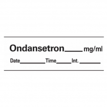 Ondansetron Label, White, 1-1/2" x 1/2"