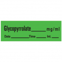 Glycopyrrolate Label, Green, 1-1/2" x 1/2"