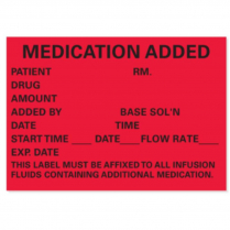 Medication Added Label, Fluorescent Red, 2-1/2" x 1-3/4"