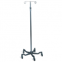 AMG® Medical Aluminum 2-Hook I.V. Stand with Weighted Base