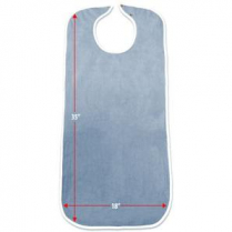Priva™ Waterproof Mealtime Protector with Snaps, Terry Blue