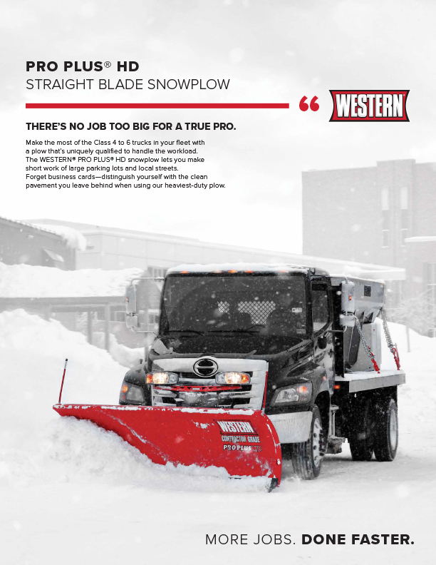 Western PRO PLUS HD Straight Blade Snowplow Sell Sheet