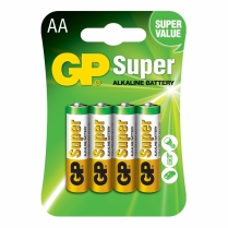 GP15A-2U4   Pile alcaline AA 1.5V GP Super (catre de 4)