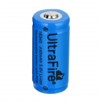 UF16340-880   16340 (CR123) Li-Ion 880mAh Rechargeable Flashlight Battery UltraFire