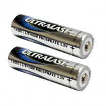 UL14500SL-2P   14500 3.2V LiFePO4 600mAh Rechargeable Battery for Solar Light UltraLast (Pkg of 2)