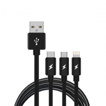 CLEC-DC507   DATA CABLE USB-A TO MICRO-USB/USB-C/LIGHTN 1.2M