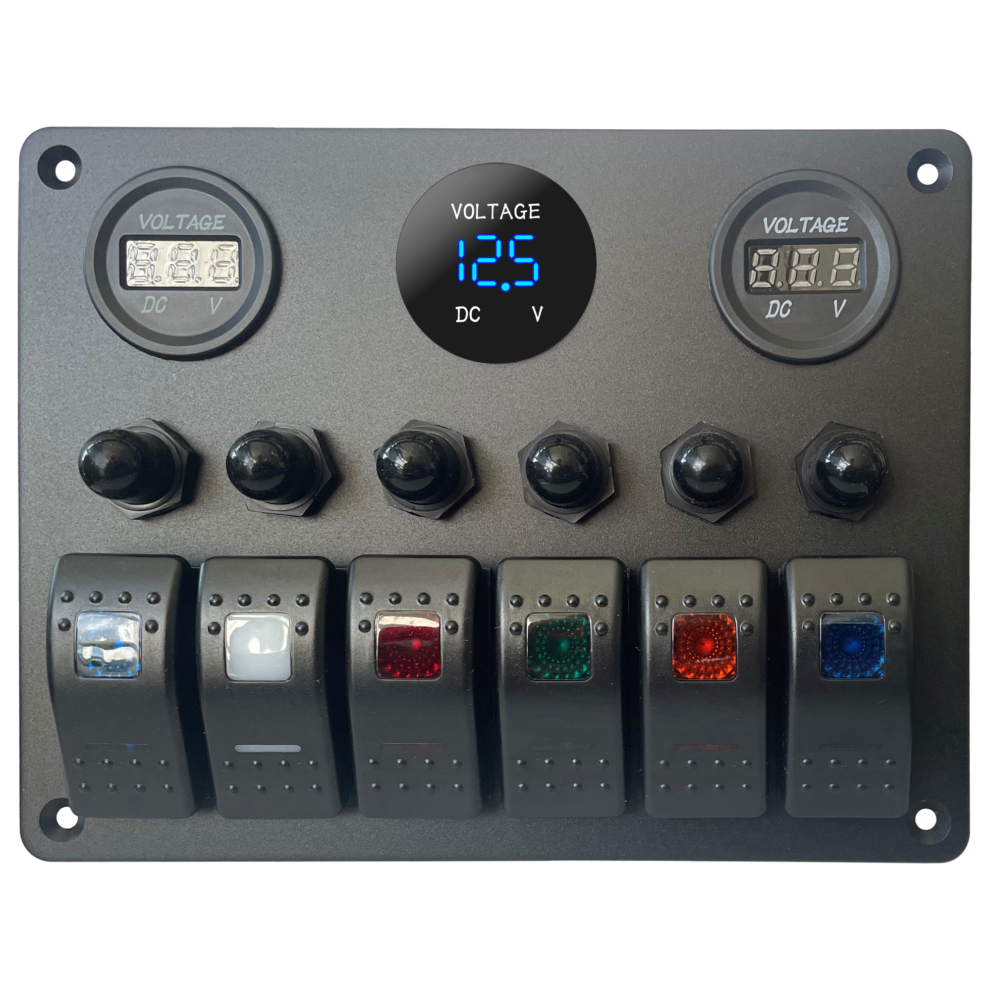 Tableau électrique Nautique Acajou 5 Boutons - 12V - Style Bois Racine - Neuf