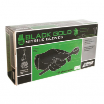 9843  Medium Size Auto Technician Black Nitrile Gloves (Box of 100)