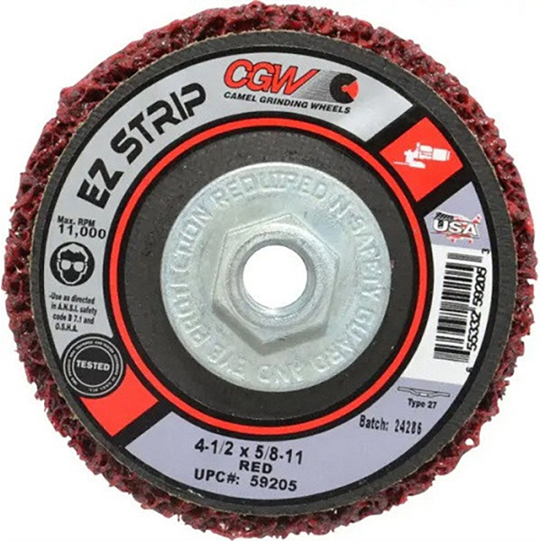 CGW EZ Strip Stripping Pad 4-1/2" x 5/8-11" Xtra Coarse Red Wheel