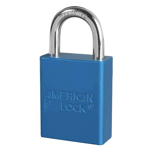 American Lockout Padlock Blue Keyed Different