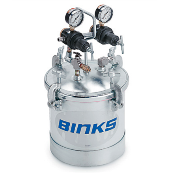 Binks® 2 Gallon PT Tank Double Regulator No Agitator Zinc Plated 1-100 PSI