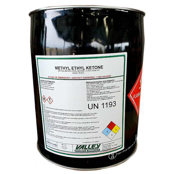 MEK Methyl Ethyl Ketone 5 Gallon Metal Bucket