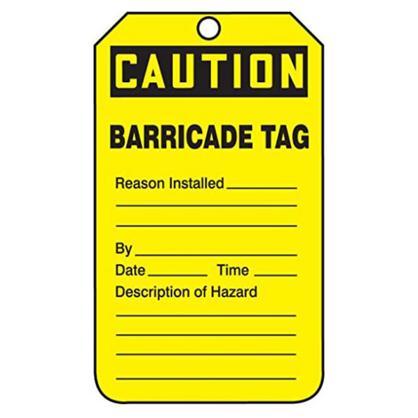 Barricade® Tag Yellow 3" x 5"