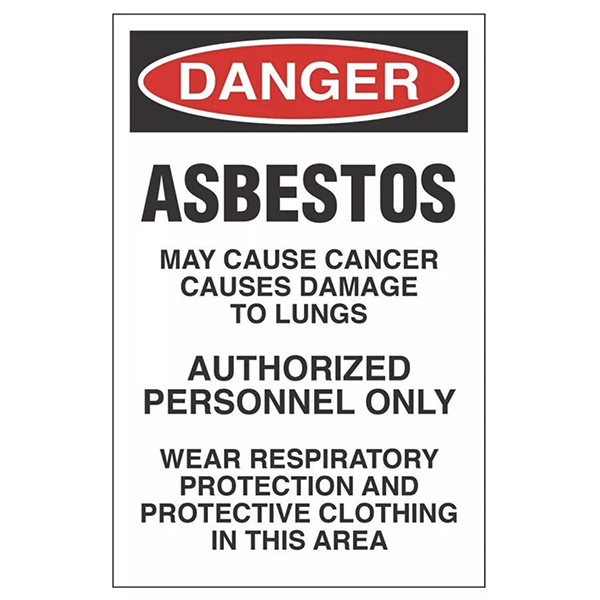 OSHA Asbestos Sign English 20"x14" Plastic