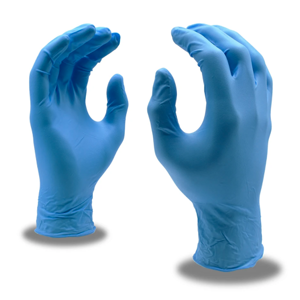 Cordova Gloves 4090 SZ XL Nitri-Cor Silver 4 Mil Powder-Free Blue 100/Box