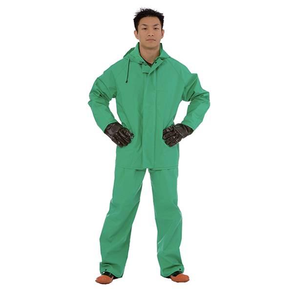 Cordova Safety Apex-FR™ Chemical Suit Size Medium Green Meets ASTM D6413