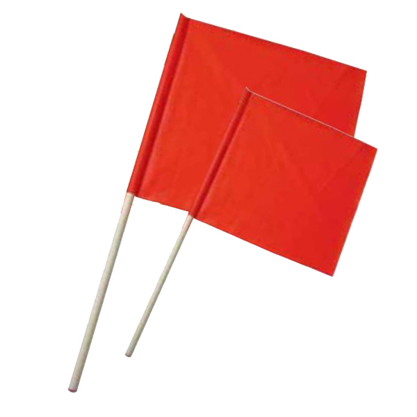 18" Orange Safety Flag PVC/Nylon, 24" Plastic Handle