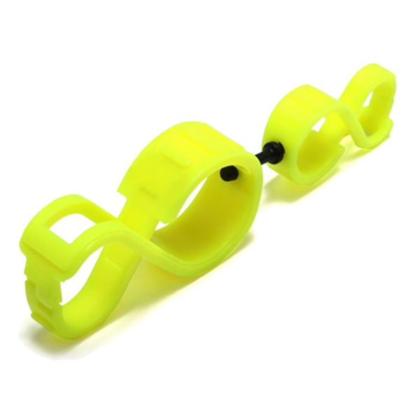 Glove Clip Plastic Swivel Yellow w/ Rubber Post