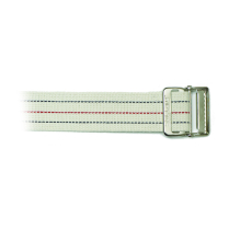 Gait Belt, Cotton, 60" Long, Pinstrip, Metal Buckle