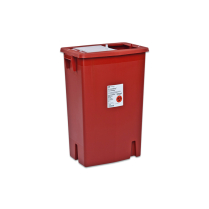 Sharps Container, 18 Gallon, Red, Sliding Lid